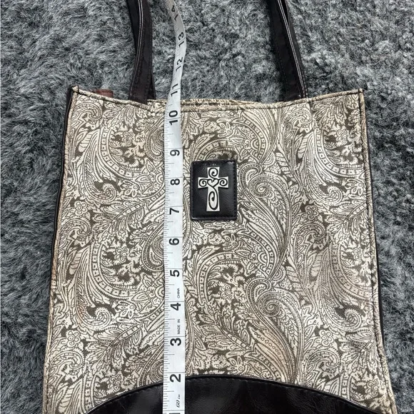 Elegant brown and Cream Tote Bag - Picture 13 of 13